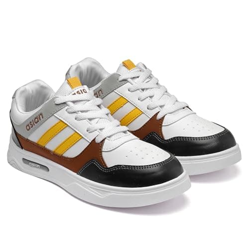 ASIAN Casual Sneaker Shoes for Men | Soft Cushioned Insole || BOSTON-02-KIDS Sneakers for Men, White 5 UK