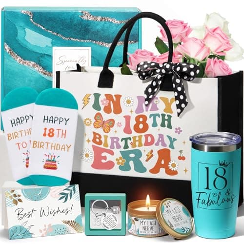 MAYICIVO 18th Birthday Gifts for Girls Unique Gifts for 18 Year Old Girl Birthday Gift Ideas for Women Teen Girls Sister Daughter Friends Female Happy 18th Gift Basket for 18 Year Old Girl Present
