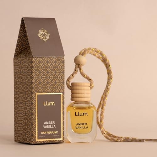 Llum Amber Vanilla Hanging Car Air Freshener Luxury Automotive Perfume Diffuser 10ml 034 fl oz LongLasting Fragrance AlcoholFree NonToxic Car Scent Glass Bottle With Wood Cap