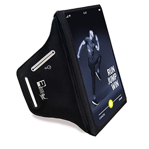 RevereSport Waterproof Running Armband for Phone with Case On (Otterbox, Lifeproof). Sports Phone Holder for iPhone 17/16/15/14/13/12/Max/Plus/Pro/AIR & Samsung S25/S24/S23/S22/S21/S20/Ultra (Large)
