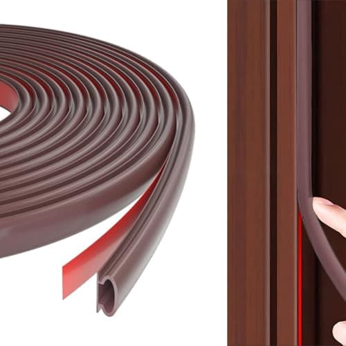 HASTHIP® 19.7ft Door Gap Sealing Strip, D-Shape Self-Adhesive Window Gap Filler Strip, Cushioning Hollow Out Soundproof Door Seal for Door & Window Gaps