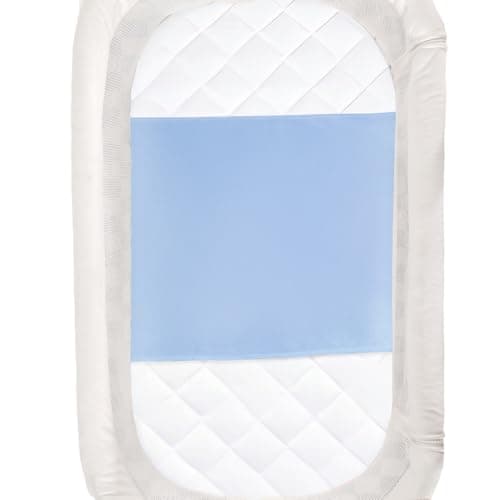 PROMEED 100 Mulberry Silk Bassinet Sleeve for Baby Bald Spots Preminium 23 Momme Silk Bassinet Half Sheet for Baby Hair Loss Light Blue