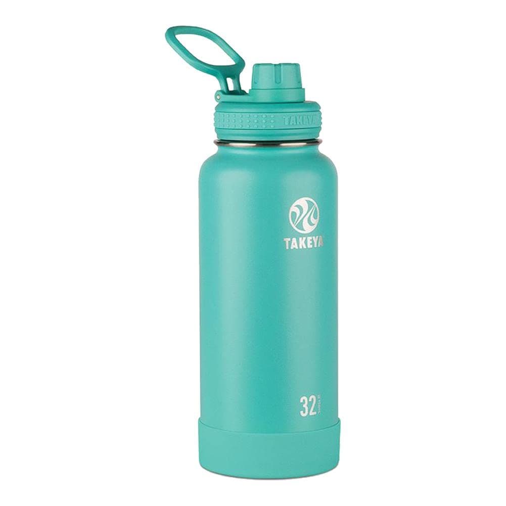 Takeya Actives 32 oz Vacuum Insulated Stainless Steel Water Bottle with Spout Lid, Premium Quality, Teal