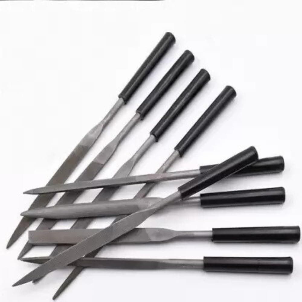 TOOLBUX 10Piece Needle File Set Carbon Steel Hand Tools for Jewelers Wood Carving and Crafts Precision Diamond Files for Sharpening Steel Knives and Small Objects