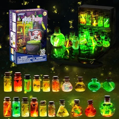 LDomet Magic Potions Craft Kit for Kids Mix 20 Glow Witch Potion Bottles Fairy Magic Potions Making Kit Christmas Decorations Birthday Gifts for Girls Boys 6 7 8 9 10