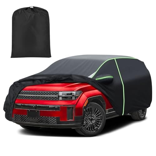 Mixsuper Liner Car Cover for Hyundai Santa Fe 2006-2026, 7 Layers Full Car Cover All Weather Car Covers for Santa Fe, Waterproof Outdoor Cover with Zipper Door Reflective Strips