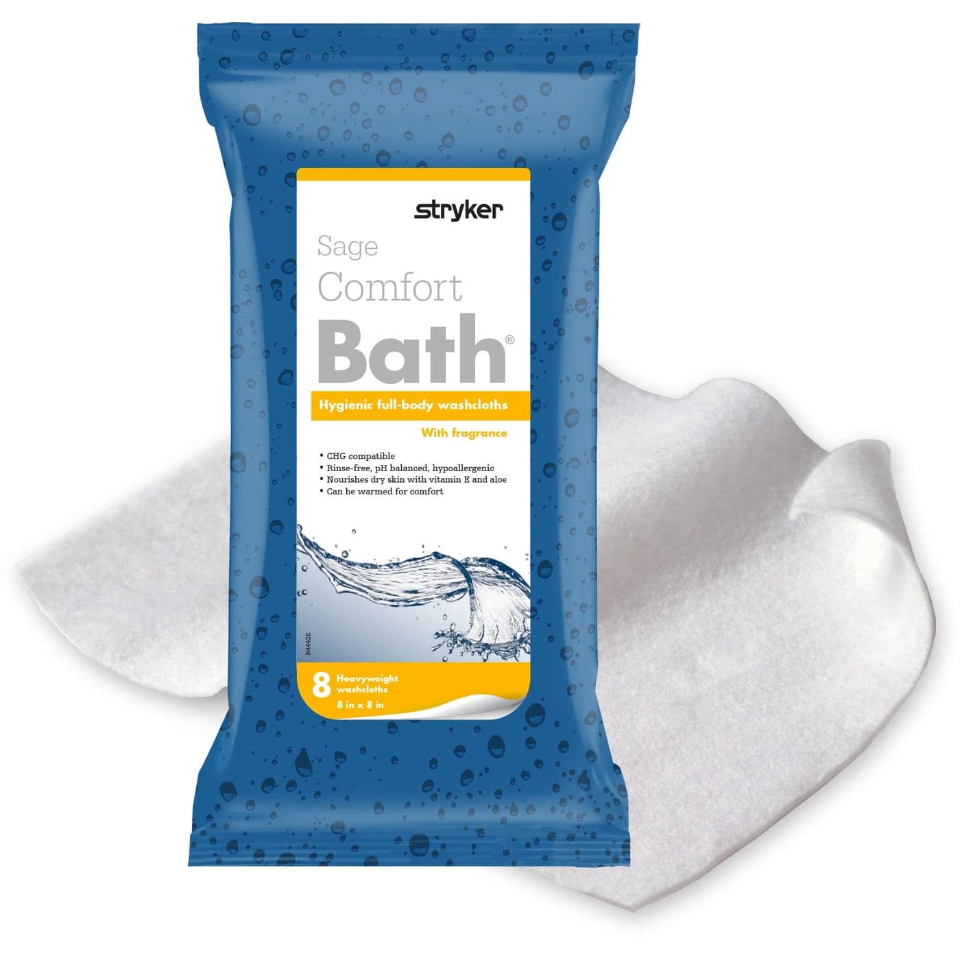 Comfort Bath Cleansing Washcloths 44 Packages 352 Cloths No Rinse Bathing Wipes UltraSoft and Thick Heavyweight Cloth Light Fragrance