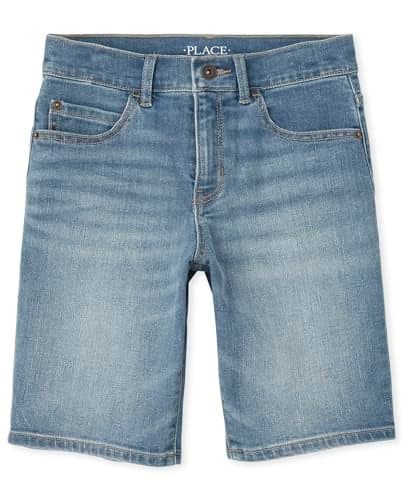 The Children's Place Boys Stretch Denim Shorts, Blue, 8 US