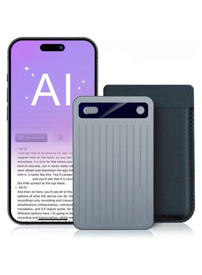 AI Portable Recording Device, Using AI Technology for Transcription and Summarization, a Pen-style Recording Device with App Control, Supports 140 Languages, 64GB Memory, an Ultra-thin Recording Device for Lectures, Meetings, Calls, Music Sampling