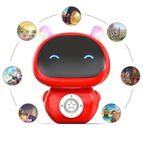 ToboToons Storybot | Robot Toy for Babies, Toddlers & Kids | USB Rechargeable Type-C & In-built Music | Popular Bedtime Stories, Rhymes & Songs | Best Gift for Boys & Girls 6+ Months (Red)