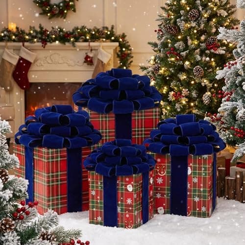 Mindsoft 3 Pcs 12 Inch Giant Christmas Gift Wrap Holiday Car Bows Velvet Extra Large Pre Tied Jumbo Present Bows with Twist Ties for Xmas New Year Party Favor Decorations Wedding BirthdayBlue