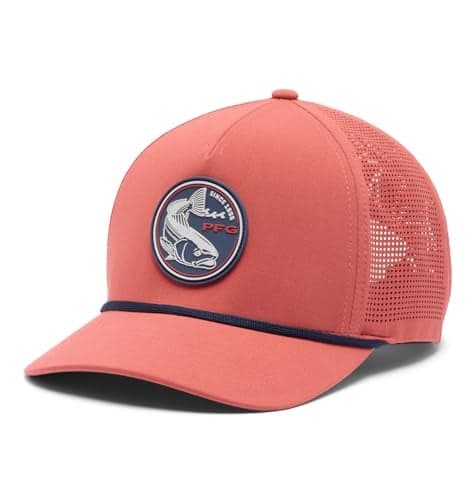 Columbia Unisex Tidal Pursuit 3D Stretch Snap Back Dusty CrimsonFish Circle Red Fish One Size