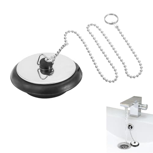 HASTHIP® Universal Rubber Bathtub Drain Stopper 40mm, Silver Sink Plug Blocker, Leak-Proof Bath Tub Drain Cover, Easy to Use, Perfect for Home Bathroom, Kitchen, Laundry, Fits Most Drains