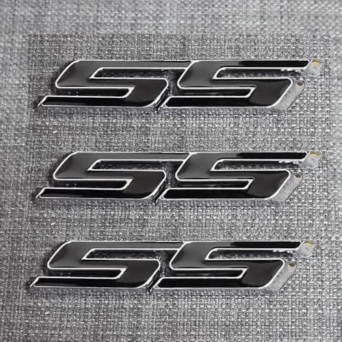3pcs SS Side Emblems Badge Nameplates 3D Raised Strong Adhesive Replacement for Impala Cobalt Camaro 20102016 Chrome Black