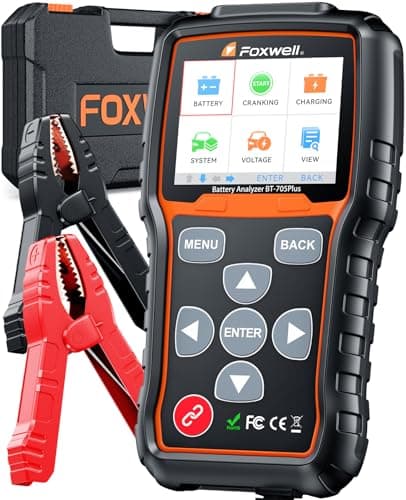 FOXWELL BT705 Plus Car Battery Tester 24V 12V Load Tester Professional 1002000CCA Automotive Alternator Tester Accurate Cranking Charging Tester for Car Truck Marine Heavy Duty Upgraded BT705