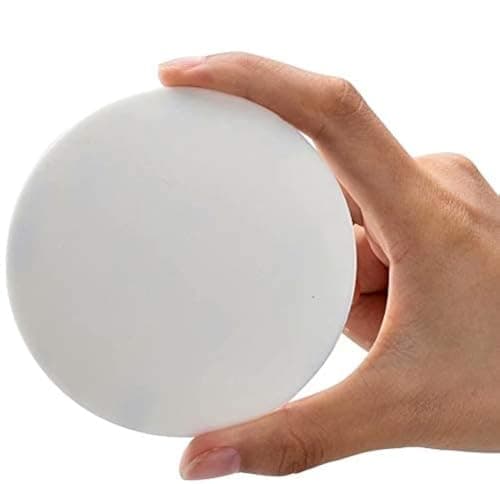 Door Knob Wall Shield, Large White Round Soft Door Stopper Wall Protector,Self Adhesive Door Handle Bumper 2 PCS (Large Round Style 3.54", White)