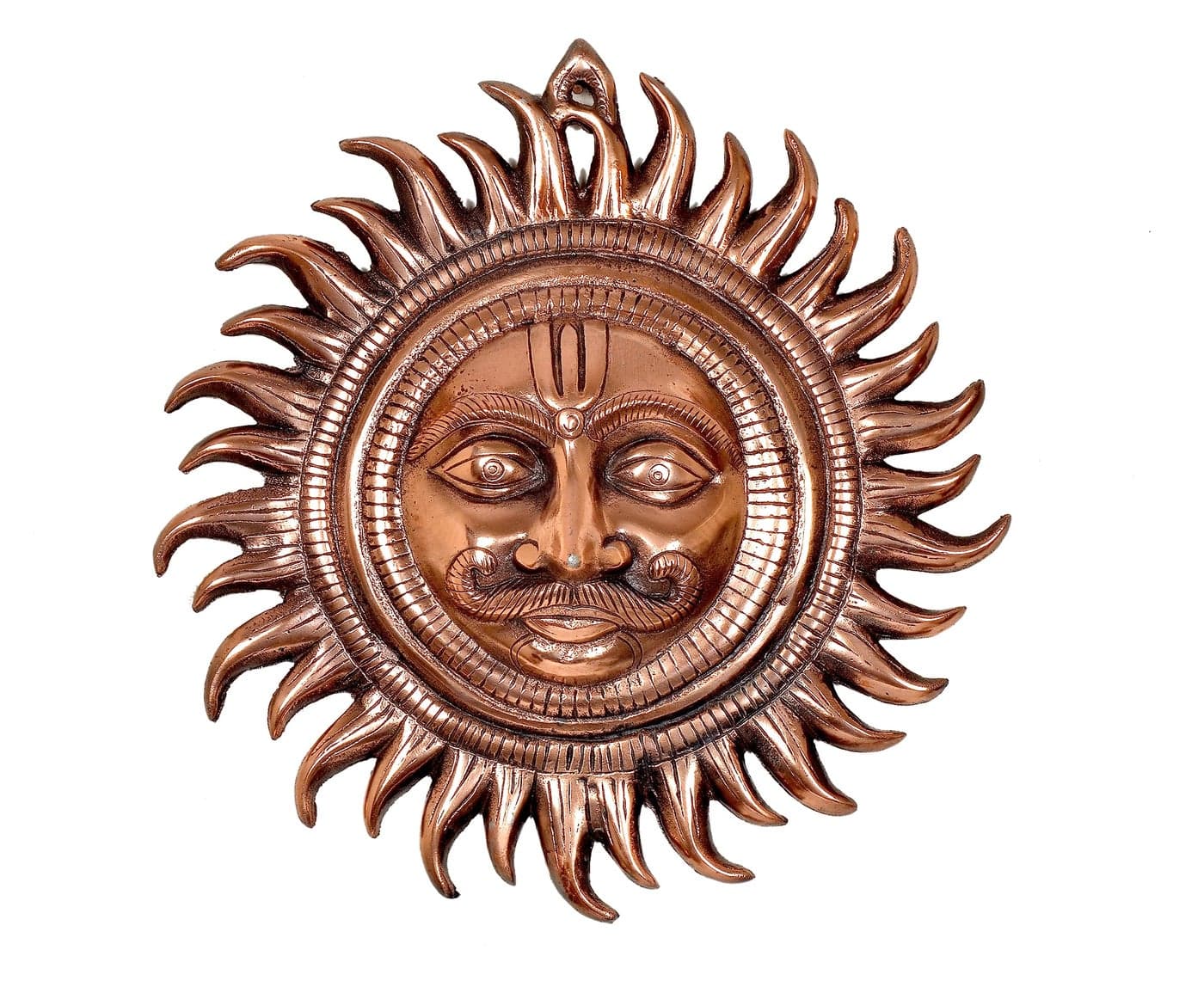 Aone India Metal Vastu Sun Mask Home Wall Hanging Height 13 inch Bronze