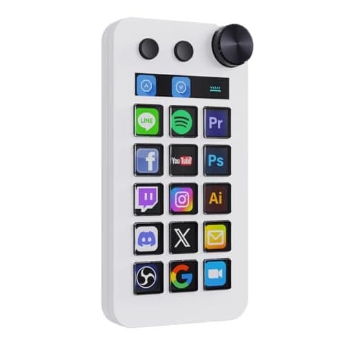 TreasLin VSDinside Macro Keyboard Stream Controller Deck with 18 Customizable Macro Keys support Numberic/Calculator/Stream Controller Mode to Trigger Actions in OBS Twitch YouTube for Content Creators Streamer Compatible with PC & Mac N1 White