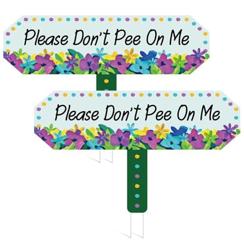 Hoolerry 2 Pcs No Peeing Dog Sign 11.5 x 9 Inch Please Don't Pee on Me Sign Please Curb Your Dog Stake for Yard Pick up After Your pet Signage No Puppy Urine Signage curb pet Poop Signs