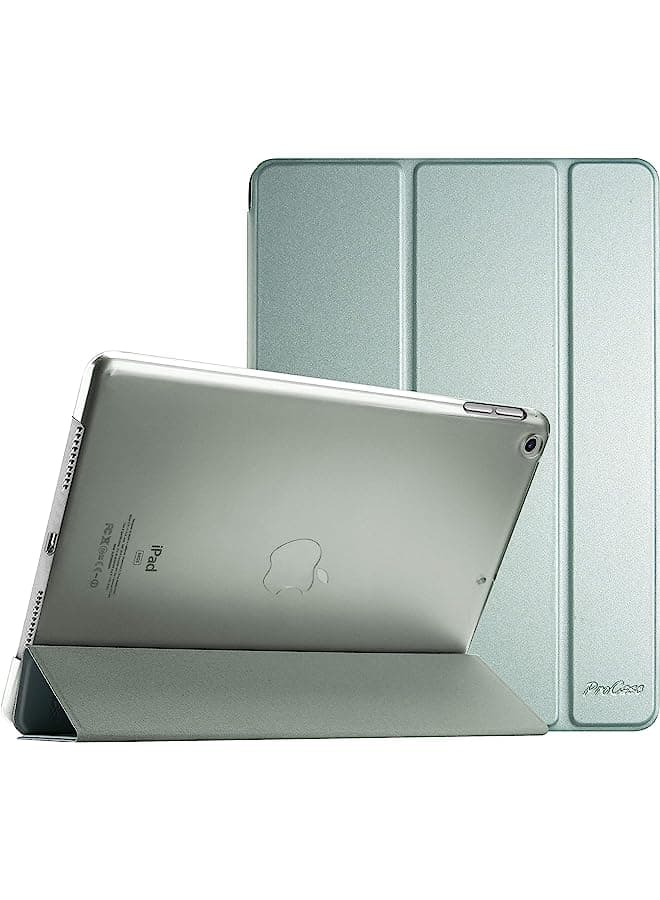 Ipad 10.2 Case 9Th Gen 2021/ Ipad 8Th Gen 2020/ 7Th Gen 2019, Slim Stand Hard Back Shell Protective Smart Cover Case For 10.2 Inch Ipad 9/8/7 -Lightgrey