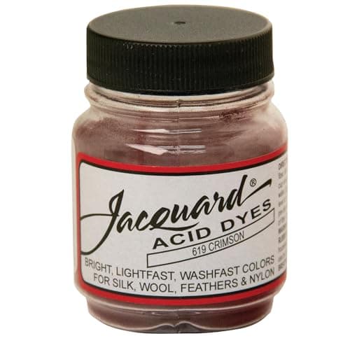 Jacquard Acid Dye 12oz Jar Crimson Acid Dye for Wool Silk Alpaca Feathers Cosplay Wigs and Nylon Powder Wool Dye for Full Coverage Dyeing Vibrant Acid Silk Dye