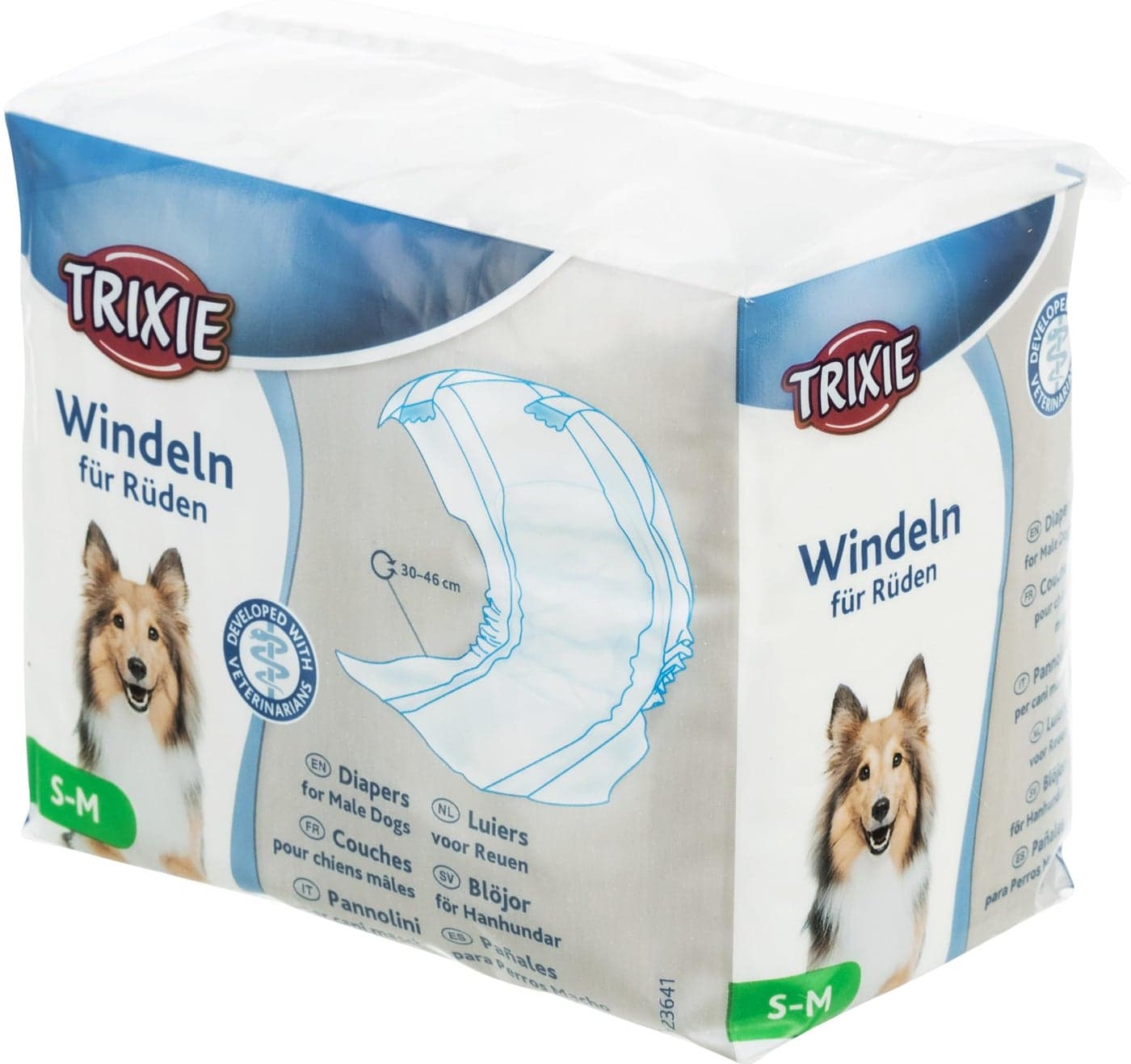 Trixie Disposable Diapers for Male Dogs 12Pcs (S-M)