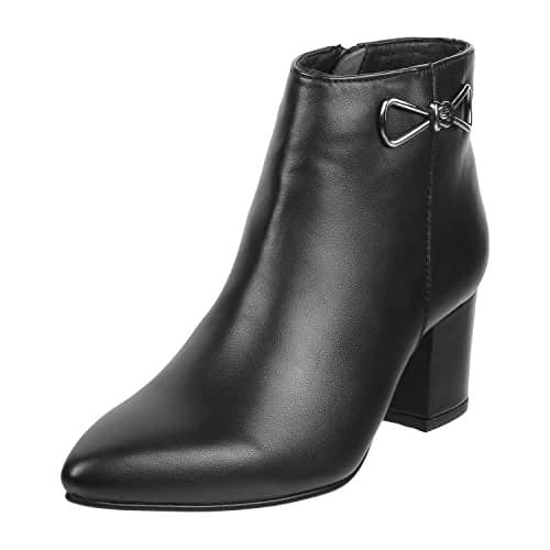 Metro Women's Black Faux Leather Fashionable Trendy Ankle Boots UK/8 EU/41 (31-81)