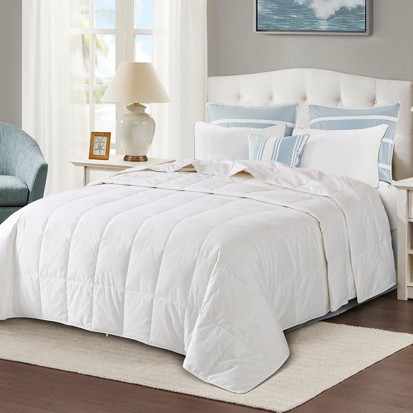 Globon Down Blanket Twin Size Extra Lightweight Summer ComforterDuvet Insert for Hot Sleepers Noiseless Extra Soft 77 Ounce Fill Weight White