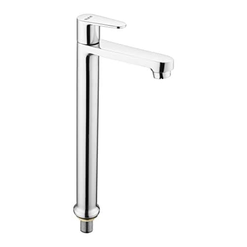 Ruhe® Eclipse Pillar Cock Tall Body Faucet/Tap | Brass Faucet with Chrome Finish for Bathroom Washbasins & Kitchen Sinks