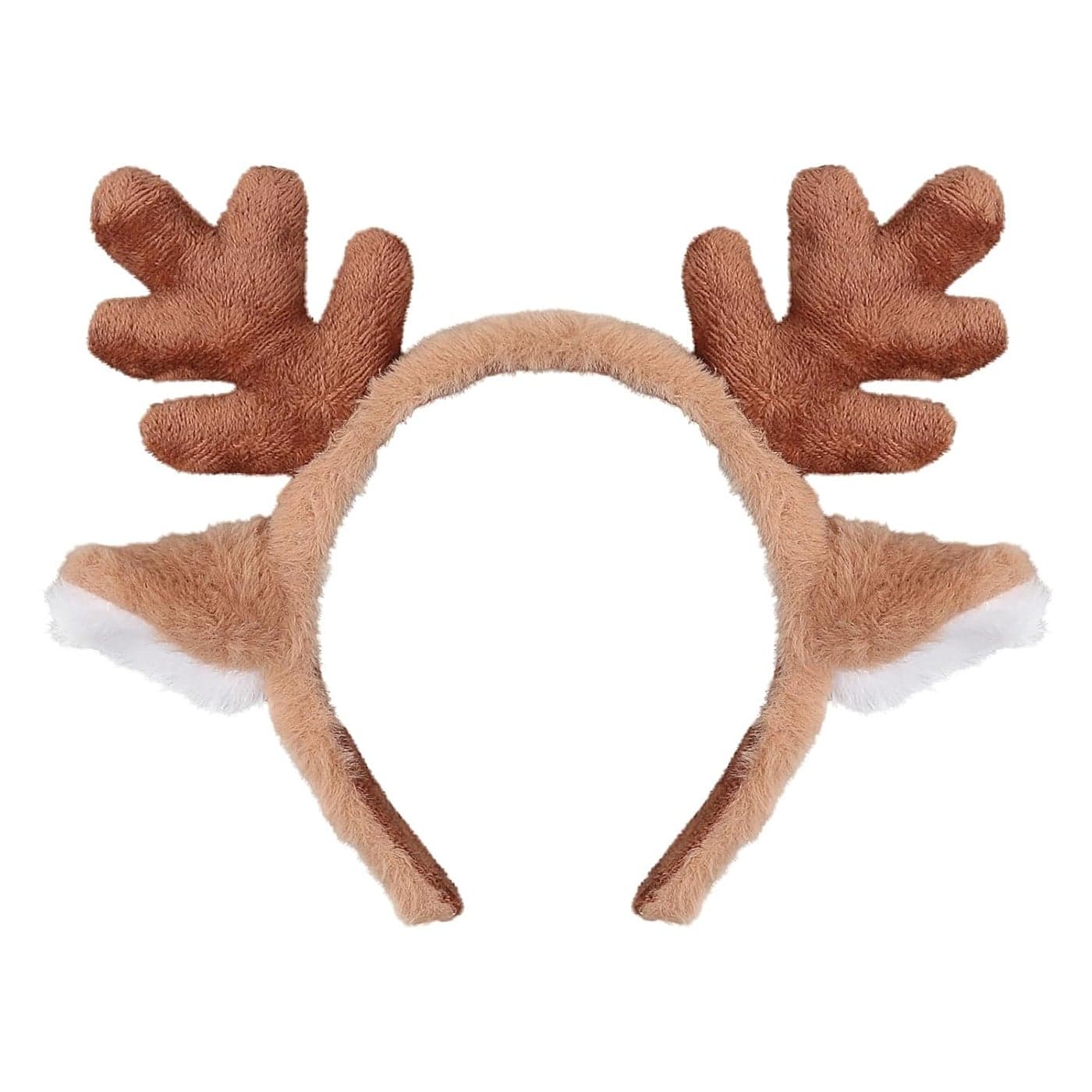 Reindeer Antlers Headband Christmas Headbands for Women Cute Animal Ears Hairband Fluffy Realistic Deer Antlers Hair Hoop for Winter Xmas Hair Accessory Festival New Year Party Headwear 1PCS Brown
