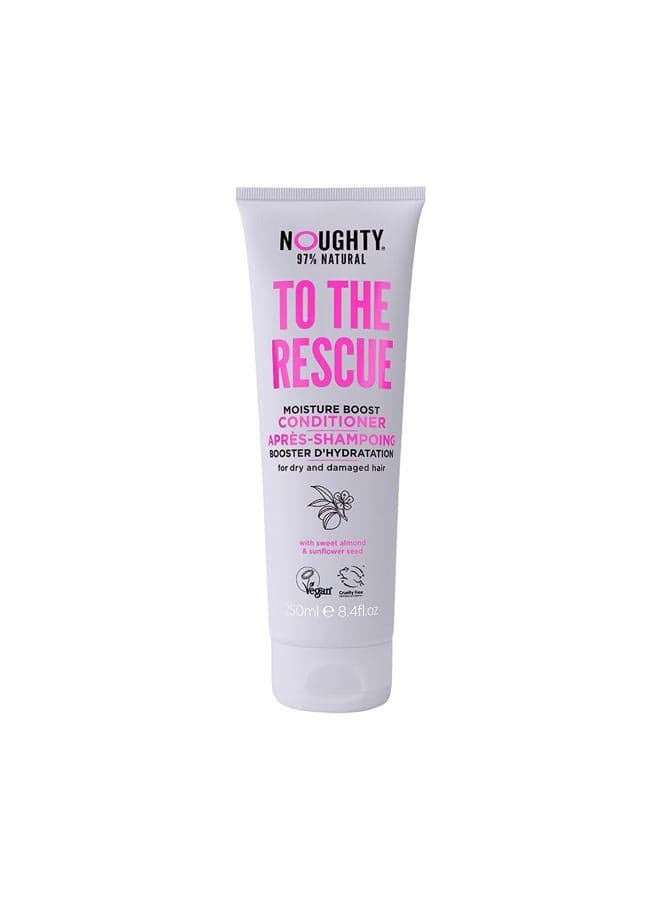 97% Natural To The Rescue Moisture Boost Conditioner, to Gently Cleanse and Replenish Lost Moisture with Sweet Almond and Sunflower Seed, Sulphate Free Vegan Haircare 250ml