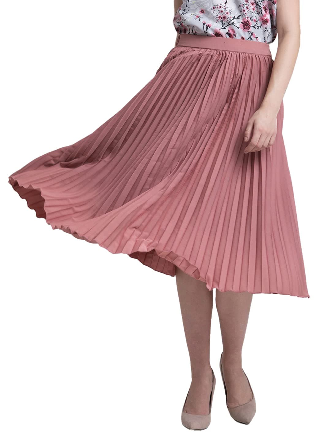 OTABU Women's/Girl's Midi Skirt (in, Alpha, 2XL, Pink)