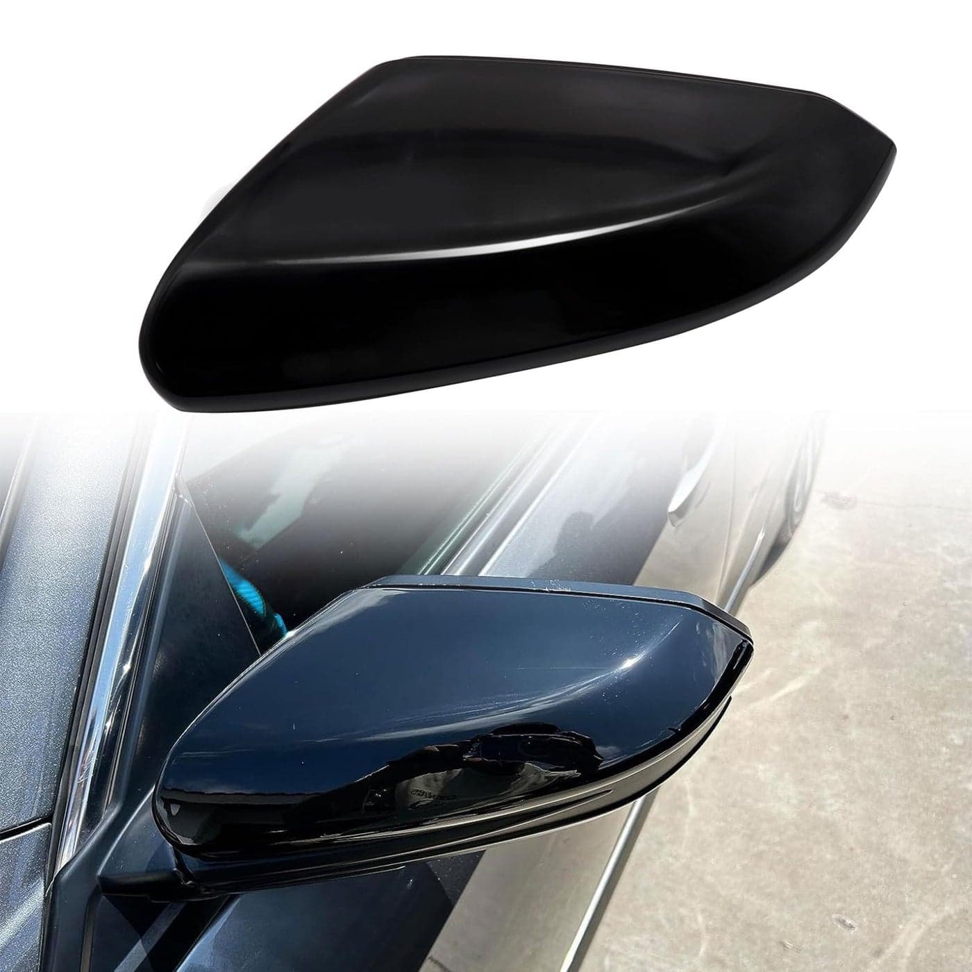 Left Driver Side Mirror Cap Cover Glossy Black Compatible With Honda Civic 2016202176251TBAA21ZG