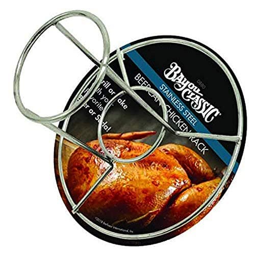 Bayou Classic 0880-CS Stainless Steel Beercan Chicken Rack, Silver