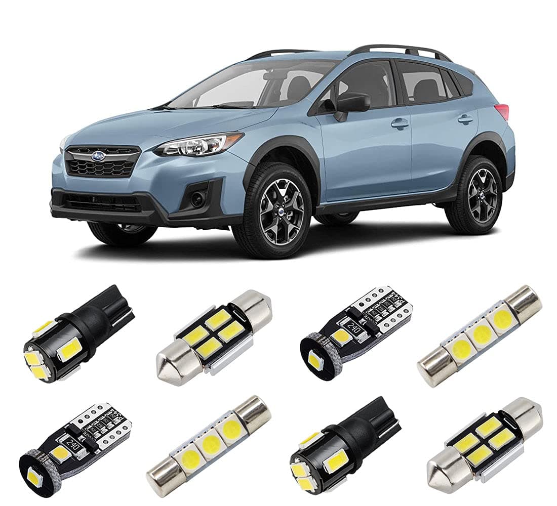 BRISHINE White Interior LED Lights Kit for Subaru XV Crosstrek 2013 2014 2015 2016 2017 2018 2019 2020 2021 2022 Super Bright 6000K LED Interior Light Package License Plate Lights and Install Tool
