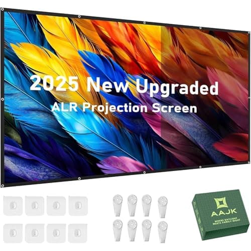 AAJK Alr Outdoor Projectior Screen, 4K Movie Projector Screen 16:9 HD Foldable Anti-Crease Portable Projector, Movies Screen for Home Theater Outdoor Indoor(80in Pro)