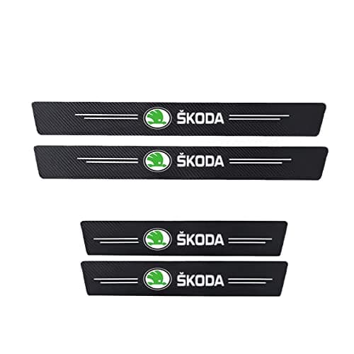 MULZI Car Door Sill Carbon Fiber Wrap PPF Film Anti Scratch Guard Protector Stickers Accessories Compatible for Slavia, Kushaq, Kodiaq, Kylaq, Superb, Rapid, Octavia, Fabia, Laura, Karoq