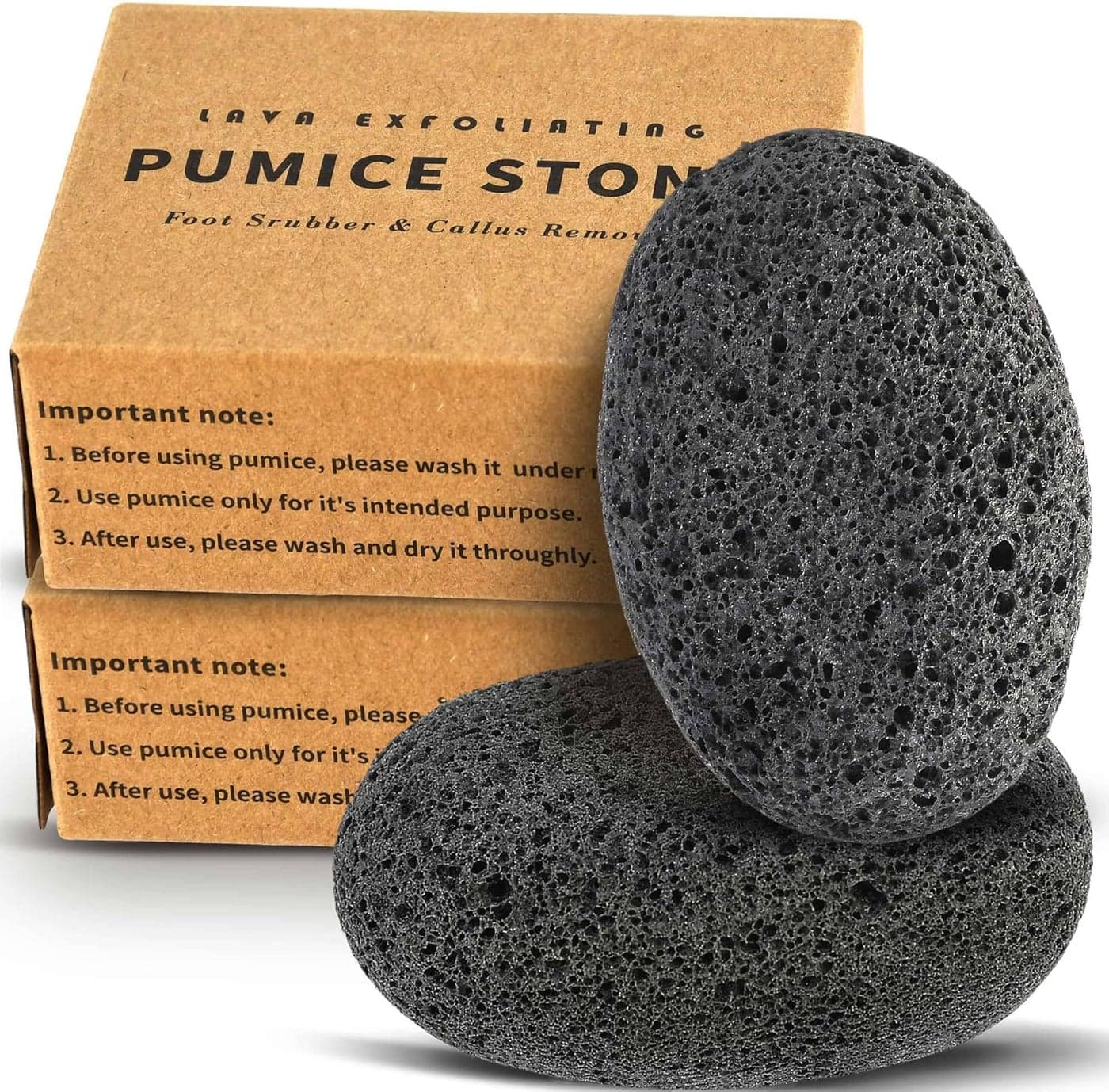 Maryton Natural Pumice Stone for Feet Lava Foot Exfoliator Scrubber Pedicure Tools Dead Skin Corn Callus Remover for Feet and Hands 2 Count