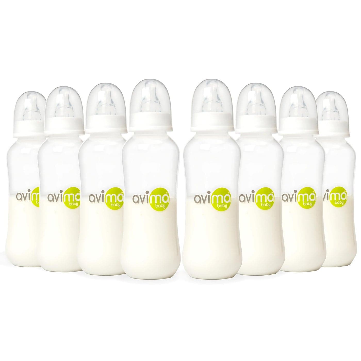 Avima 10 oz Anti Colic Baby Bottle Set Medium Flow Nipples Included Standard Neck BPA Free 36 Months Stage 2 Feeding for Gas Spit Up Colic Set of 8