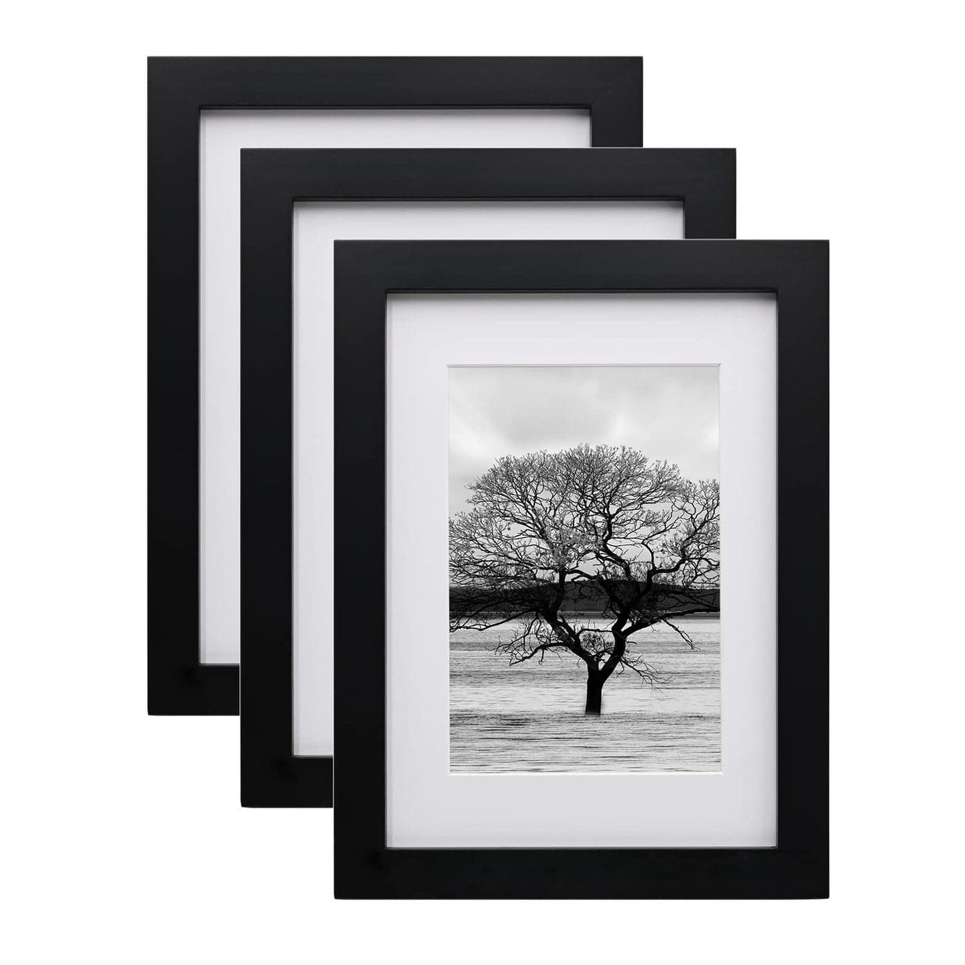 A5 FrameA5 Picture Frame 100 Solid Wood Matted for 6x4 A5 Photo Frame with Acrylic148x21cm Picture Frame for Tabletop and Wall MountingCertificate Frame for Portrait Set of 3Black