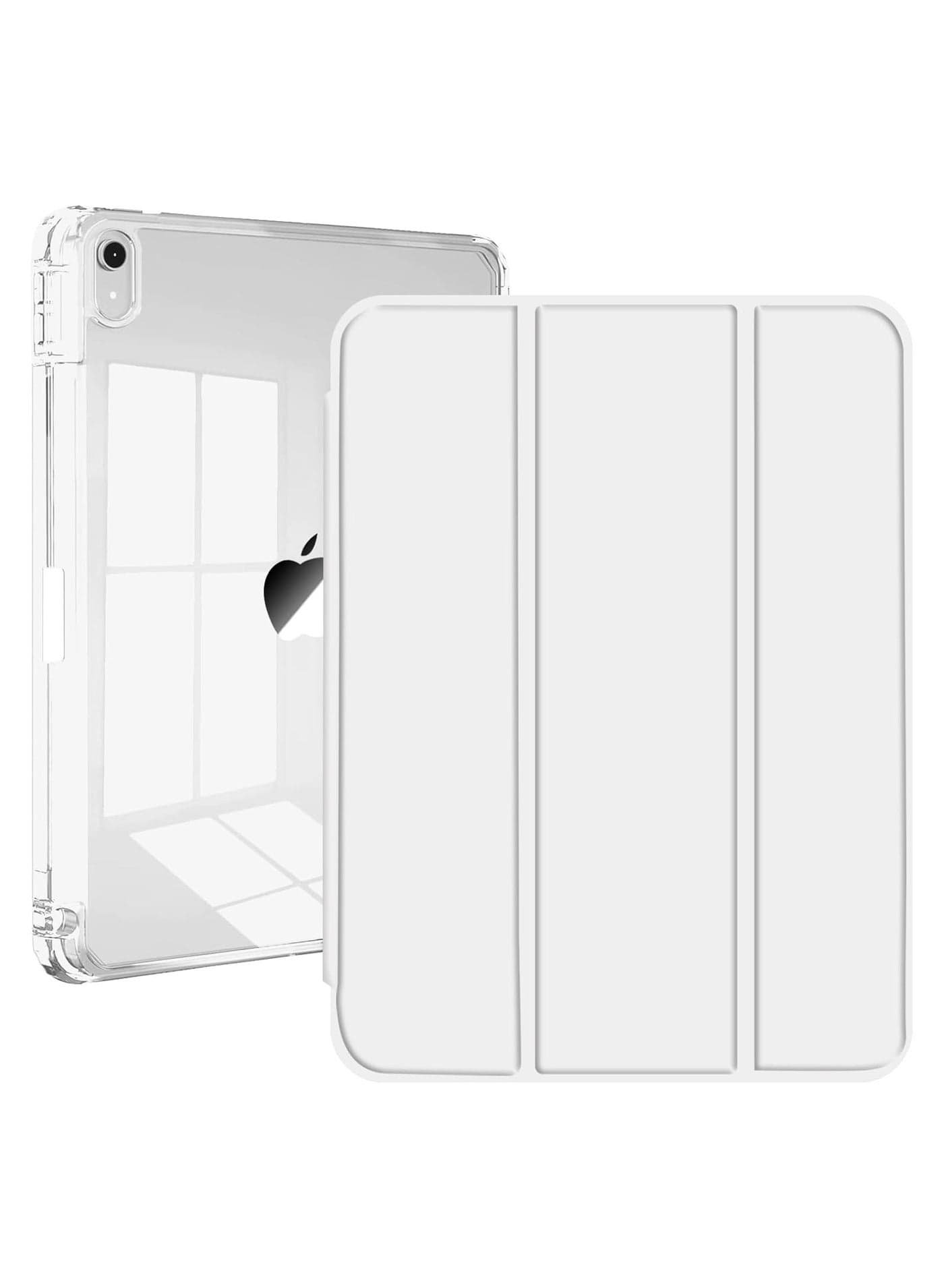 iPad (A16) 11th/10th Generation (2025/2022) Case with Pencil Holder, Clear Transparent Back Cover, Slim Stand Shockproof Tablet Protector, Auto Wake/Sleep