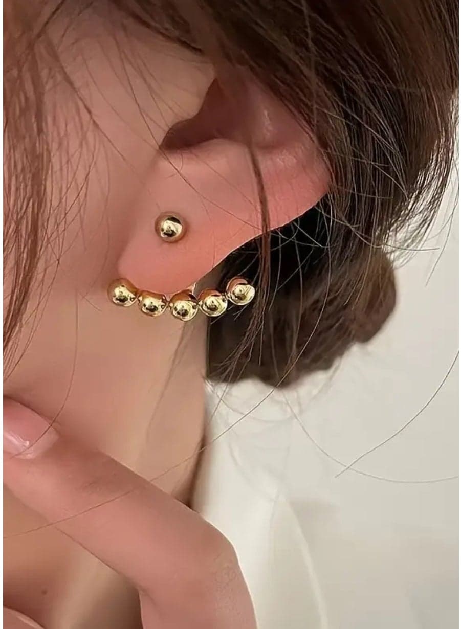 Elegant Stainless Steel Gold Plated Earrings For Women
