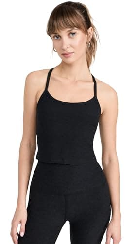 Beyond Yoga Women's Spacedye Slim Racerback Cropped Tank, Darkest Night, L