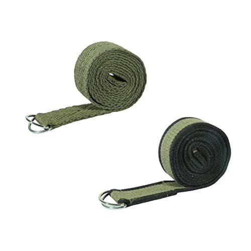 Footmate Yoga Belt for Men and Women Pack Of 2 | Yoga Strap with Extra Safe Adjustable D-Ring Buckle | 8 FT Long Durable and Premium Cotton Stretch Band Use for Yoga, Pilates, Gym, Fitness