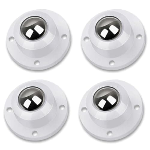 Deear Self Adhesive Caster Wheels for FurnitureStorage BoxTrash CanPC Stainless Steel Universal Pulley 360 Degree Rotating Adhesive Caster Wheels 08 Inch Low Profile Swivel Wheels White 4 Pack