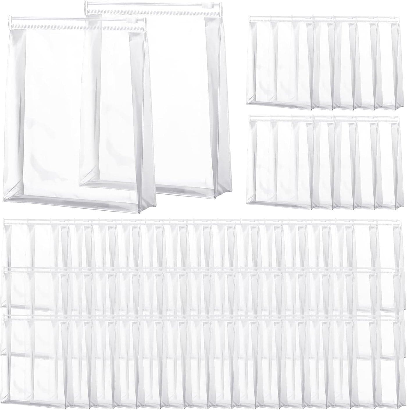 Xuniea 100 Pcs Mini Clear Makeup Bag PVC Small Travel Toiletry Organizer Pouches Bulk Waterproof Transparent Plastic Cosmetic Bag with Zipper for Women Men Travel(5.1'')