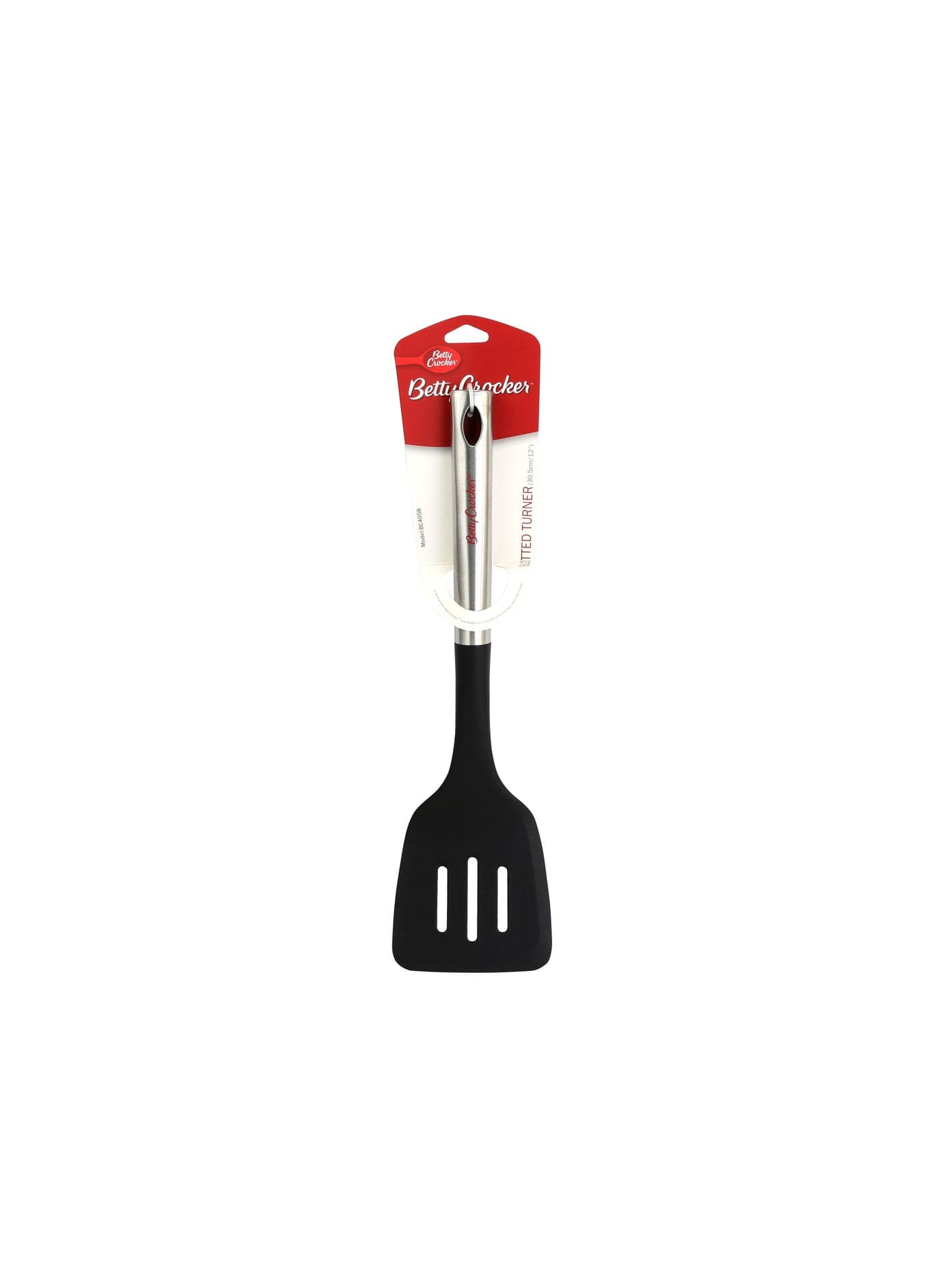 Betty Crocker Nylon Slotted Turner With Stainless Steel Handle 34.5x9cm