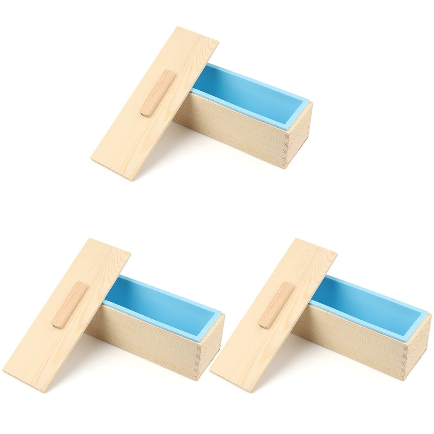 3 PCS Soap Loaf moldss 42 oz Soap moldss for Soap Making with Wooden Boxes Set of 3 Soap Bar Box Can Be Used for Homemade Soap Produce Soap Making Ideal Size and Large Capacity