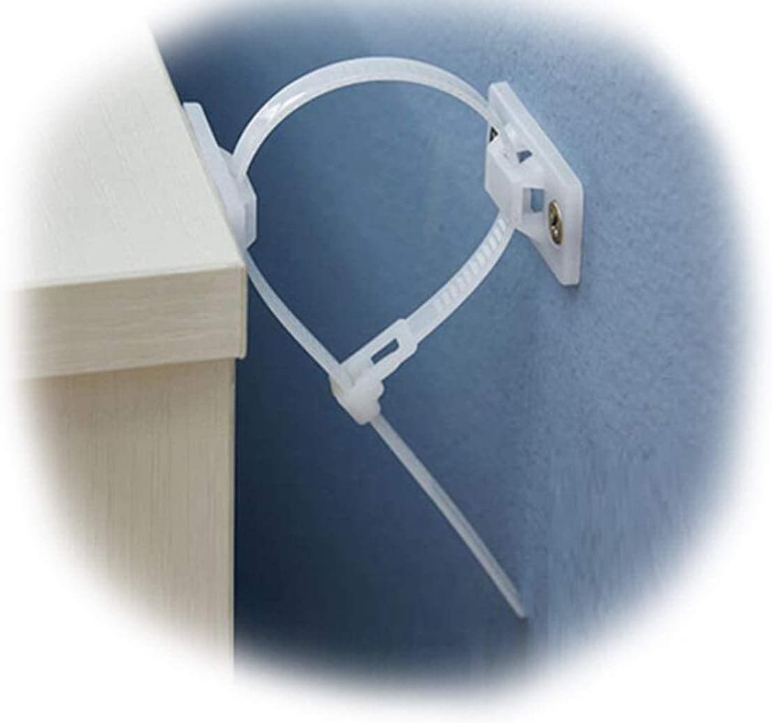 6 pack Anti Tip Furniture Wall Anchors Kit Furniture Straps for Baby Proofing Safety Child Safety Straps Earthquake Resistant for Dresser Cabinet BookshelfBearing 150Ib Adjustable Nylon Straps