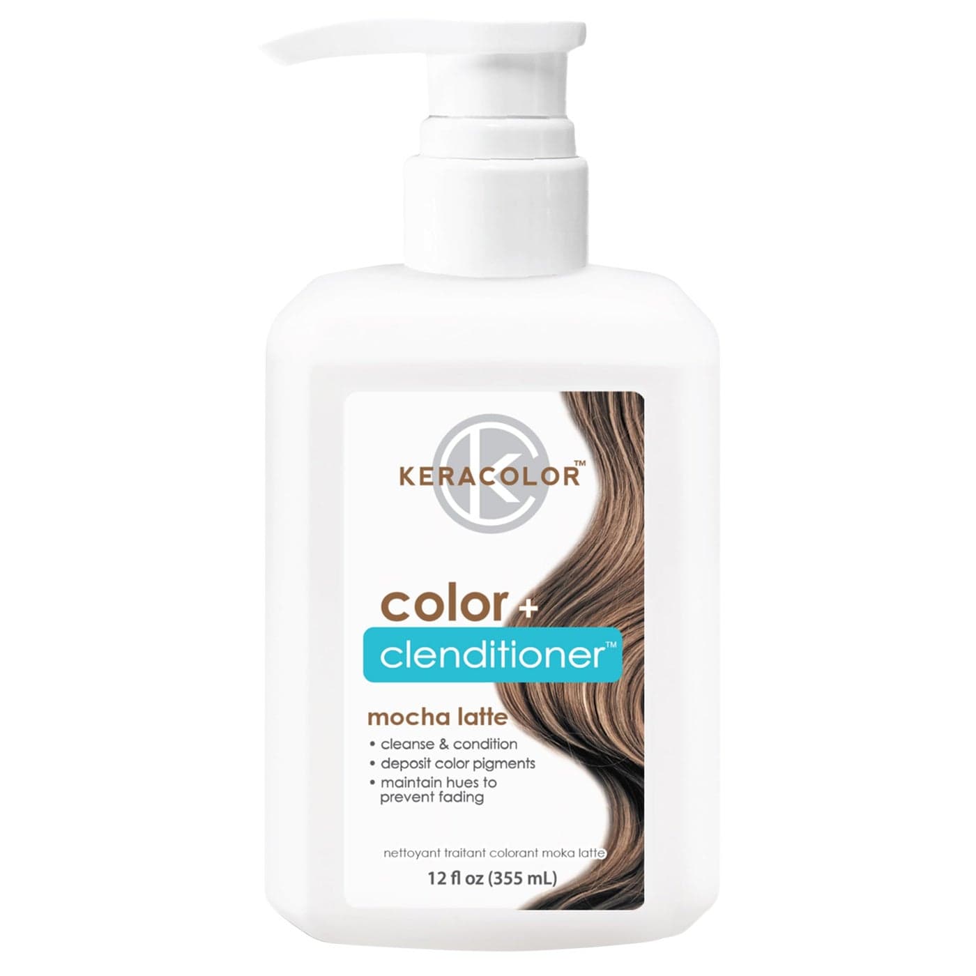 Keracolor Color Clenditioner 3in1 ColorDepositing Conditioner Gently Cleanses Conditions SemiPermanent Mocha Latte Hair Color 12 Fl Oz